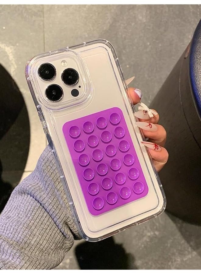 S-TOP Phone Holder Silicone Suction–Hands-Free Adhesive Stand with Strong Suction Cups for Phones, Perfect for Selfies, Videos, and Secure Mounting on Mirrors–Versatile and Reliable Sticky Grip(purple) - Image 1