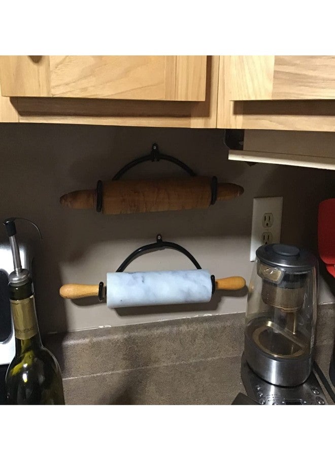AUXPhome Pack of 4 - Rolling Pin Holder Display Rack Storage Organizers Wall Mount Hooks - Home Decor Kitchen Wall Hanging Multi Purpose Bottle Rack - No Rolling Pin - Image 5
