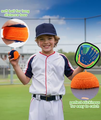 Qrooper Toss and Catch Ball Game Kids Toys for 3 4 5 6 7 8 Year Old Boys Girls Birthday Gift, Outdoor Games Camping Yard Play Outside Beach Pool Toys for Kids Ages 4-8 8-12 Toddler Baseball Glove - Image 4