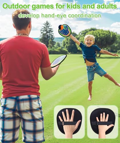 Qrooper Toss and Catch Ball Game Kids Toys for 3 4 5 6 7 8 Year Old Boys Girls Birthday Gift, Outdoor Games Camping Yard Play Outside Beach Pool Toys for Kids Ages 4-8 8-12 Toddler Baseball Glove - Image 2