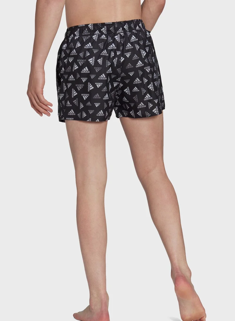 Adidas Logo Print Clx Swim Shorts Very Short Length
