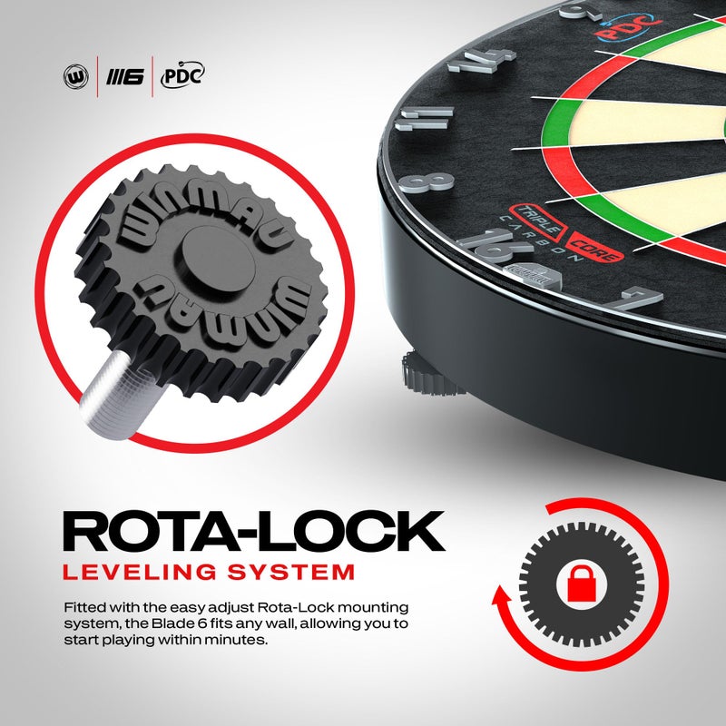 WINMAU Darts Blade 6 Triple Core Carbon Professional PDC Dartboard with Official Tournament Specifications | Endorsed by The PDC - Image 3