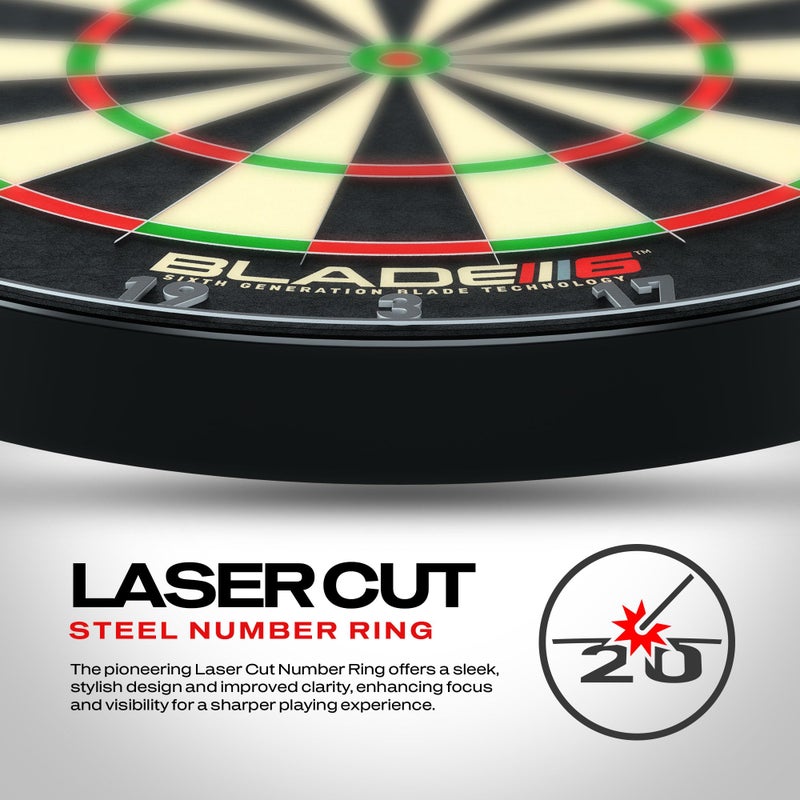WINMAU Darts Blade 6 Triple Core Carbon Professional PDC Dartboard with Official Tournament Specifications | Endorsed by The PDC - Image 4