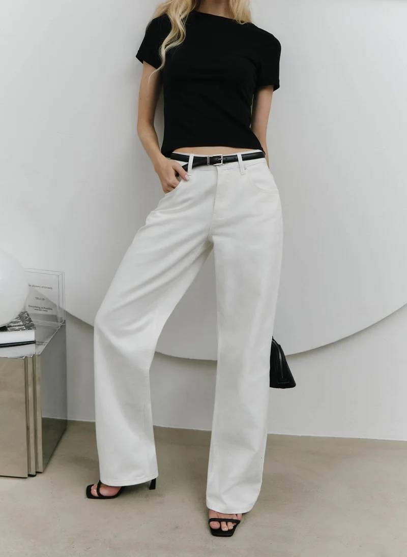 ليتشي جينز مستقيم منخفض الارتفاع