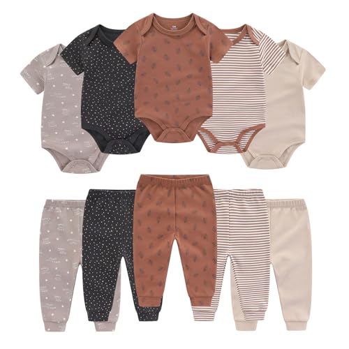 Ruliby Baby Boy Bodysuit and Pant Set Cotton Soft Newborn Clothes Outfits 03 month - Image 1