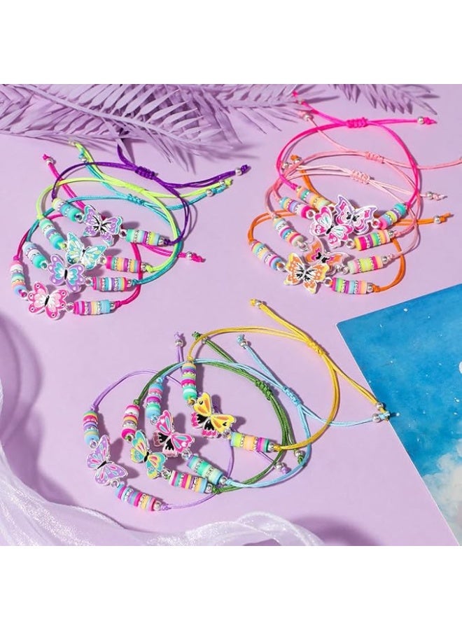 Friendship Bracelets, 24 Pieces Colorful Cute Kids Bracelet, Inspirational Bracelets for Girls Women, Adjustable Flat Beads Bracelets, Kids Jewelry Party Accessories, Pretend Play Goodie Bag Classroom Reward (Colors Random) - Image 5