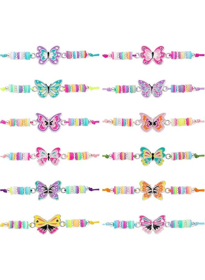 Friendship Bracelets, 24 Pieces Colorful Cute Kids Bracelet, Inspirational Bracelets for Girls Women, Adjustable Flat Beads Bracelets, Kids Jewelry Party Accessories, Pretend Play Goodie Bag Classroom Reward (Colors Random) - Image 1