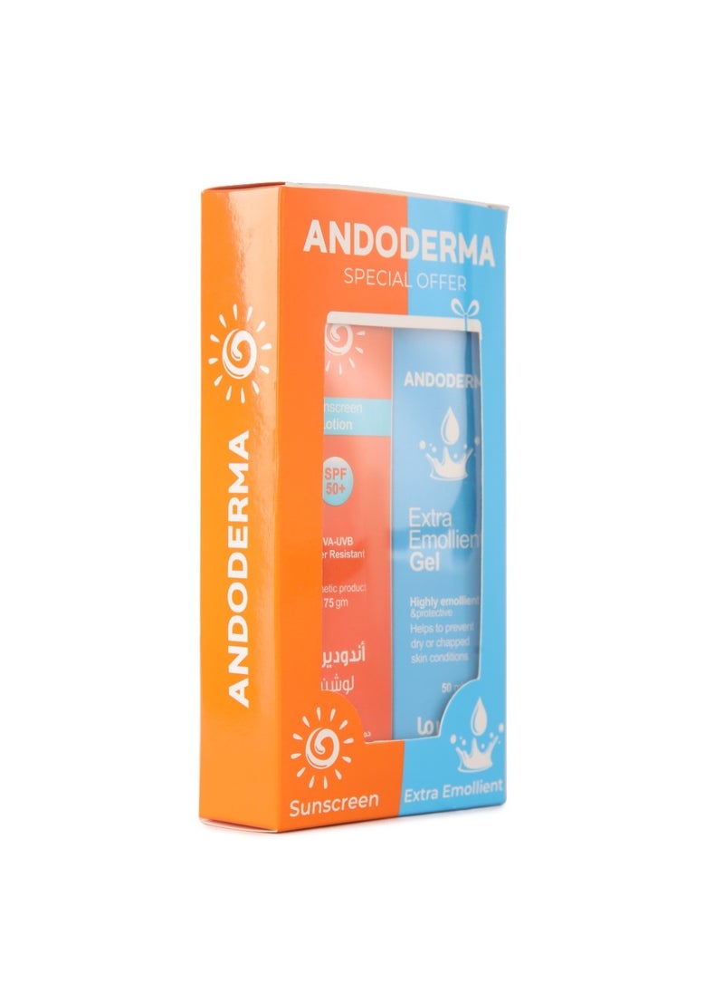 Andoderma Andoderma sunscreen lotion 75ml + 1 Andoderma Extra Emollient Gel (50g)  - Image 2