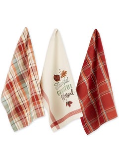 ديي مجموعة مناشف أطباق المطبخ من Fall Basics، مطبوعة ومنقوشة، مجموعة مناشف أطباق الخريف مقاس 18X28، عدد 3  - Image 1