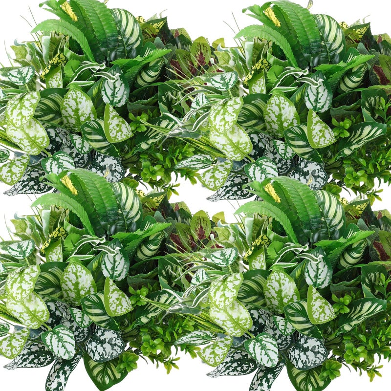 Cindeer 24 Pcs Artificial Flowers Planters for Outdoors, UV Resistant Faux Fake Greenery Plastic Plants Outdoor Indoor for Spring Summer Decors Wedding - Image 2