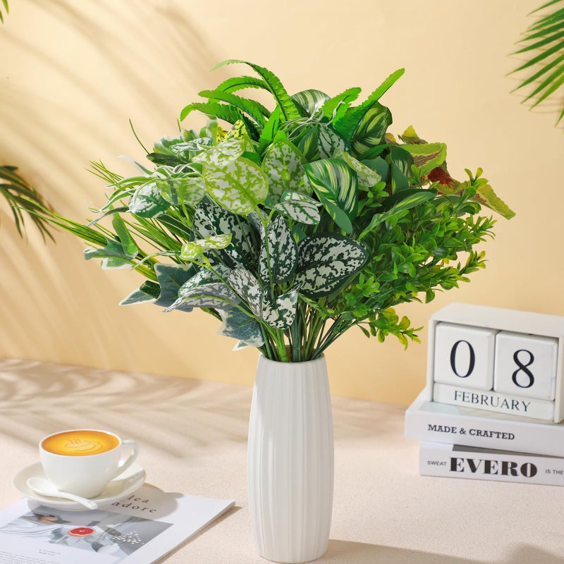 Cindeer 24 Pcs Artificial Flowers Planters for Outdoors, UV Resistant Faux Fake Greenery Plastic Plants Outdoor Indoor for Spring Summer Decors Wedding - Image 4