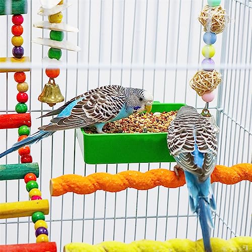 DQITJ 18 Pcs Bird Plastic Feeder, Seed Food Cage Hanging Food Bowl Feeding Dish for Poultry Pigeon Parrot Parakeet Budgie - Image 2