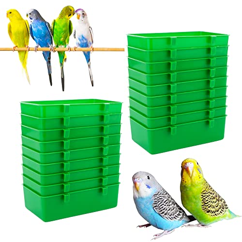 DQITJ 18 Pcs Bird Plastic Feeder, Seed Food Cage Hanging Food Bowl Feeding Dish for Poultry Pigeon Parrot Parakeet Budgie - Image 1