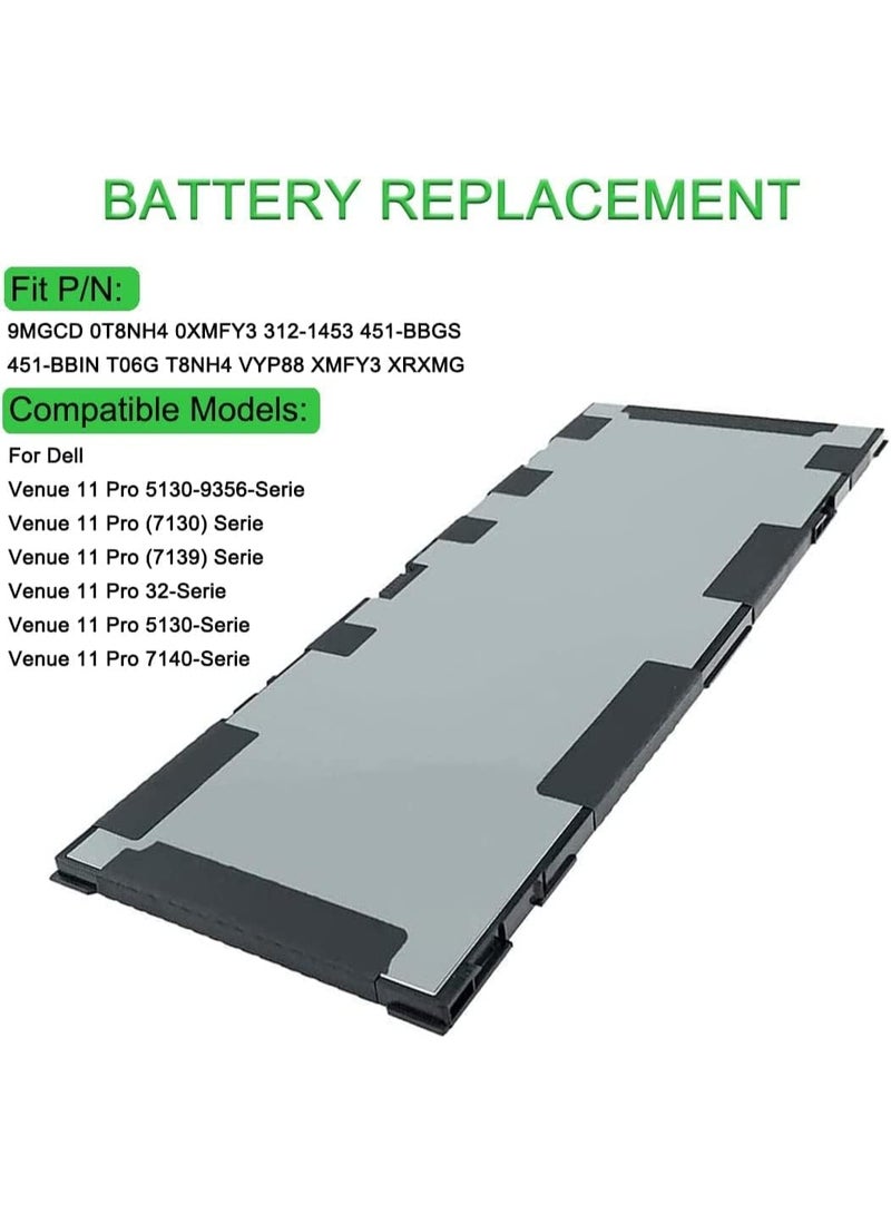 Terabyte REPLACEMENT 7.4V 32Wh 9MGCD Laptop Battery Compatible for Dell XMFY3 312-1453 VYP88 Venue 11 Pro (5130) Tablet - Image 3