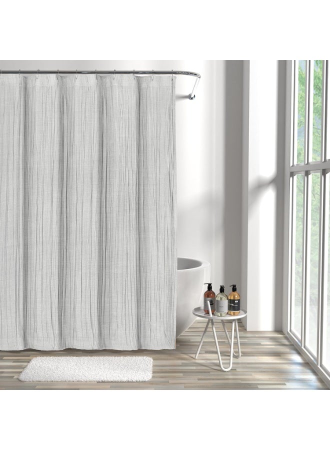 GOLD MANTIS Premium Shower Curtain | 71 x 71 Inch (182 x 182 cm) Waterproof Polyester Fabric | Bathroom & Bathtub Shower Curtain with 12 Reinforced Buttonholes, Quick Dry & Wrinkle-Free (Grey) - Image 1