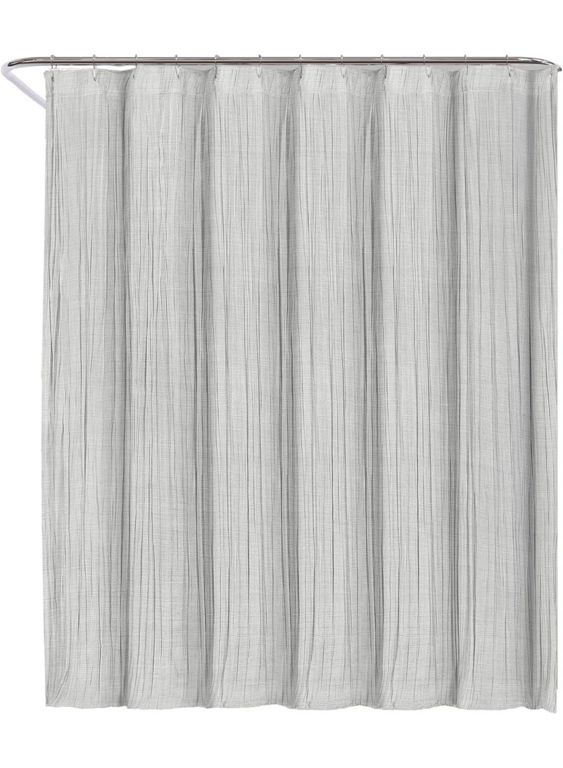 GOLD MANTIS Premium Shower Curtain | 71 x 71 Inch (182 x 182 cm) Waterproof Polyester Fabric | Bathroom & Bathtub Shower Curtain with 12 Reinforced Buttonholes, Quick Dry & Wrinkle-Free (Grey) - Image 2