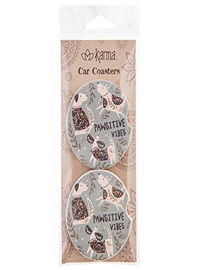 Karma Gifts Boho Car Coasters - Absorbent Cup Holder Coasters for Car - Set of 2 - Dog - Image 3