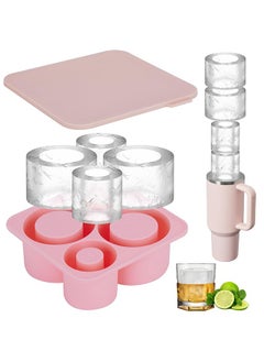 XiuWoo Silicone Ice Cube Tray for Tumbler 40oz 30oz 20oz Hollow Cylinder Ice Mold with Lid for Whiskey, Drinks, Coffee,Juice  - Image 1