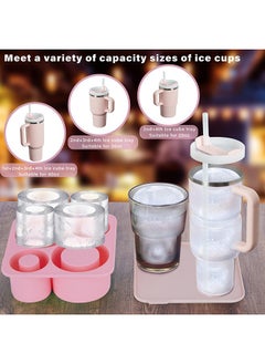 XiuWoo Silicone Ice Cube Tray for Tumbler 40oz 30oz 20oz Hollow Cylinder Ice Mold with Lid for Whiskey, Drinks, Coffee,Juice  - Image 2