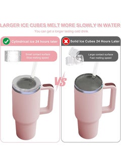 XiuWoo Silicone Ice Cube Tray for Tumbler 40oz 30oz 20oz Hollow Cylinder Ice Mold with Lid for Whiskey, Drinks, Coffee,Juice  - Image 5