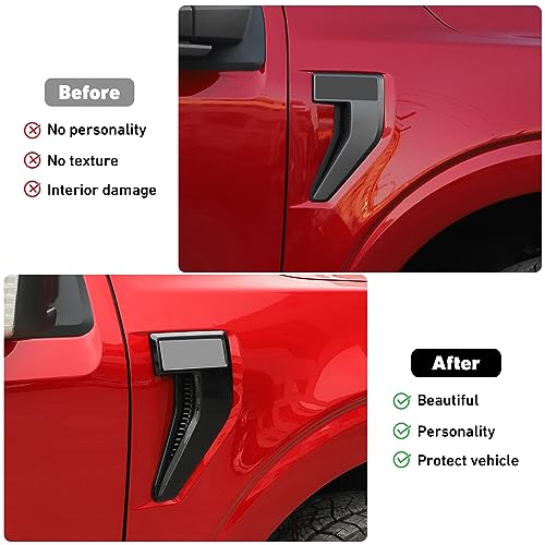 Linskip Fender Side Emblem Trim Compatible with Ford F150 F250 F350 2021 2022 2023, for F150 Fender Badges Cover, for F-150 Enterior Accessories(black) - Image 2