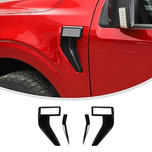 Linskip Fender Side Emblem Trim Compatible with Ford F150 F250 F350 2021 2022 2023, for F150 Fender Badges Cover, for F-150 Enterior Accessories(black) - Image 1