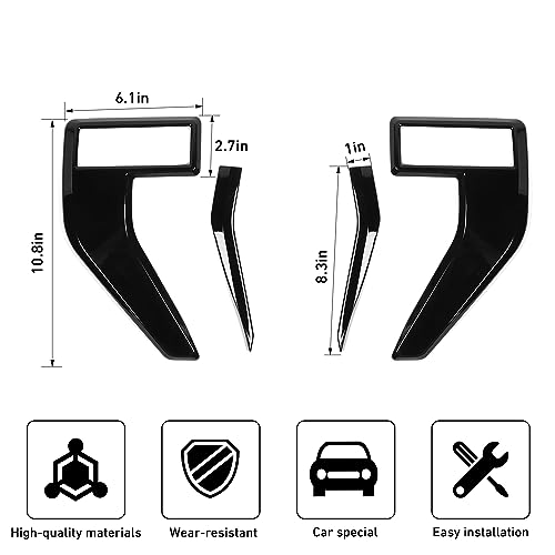 Linskip Fender Side Emblem Trim Compatible with Ford F150 F250 F350 2021 2022 2023, for F150 Fender Badges Cover, for F-150 Enterior Accessories(black) - Image 3