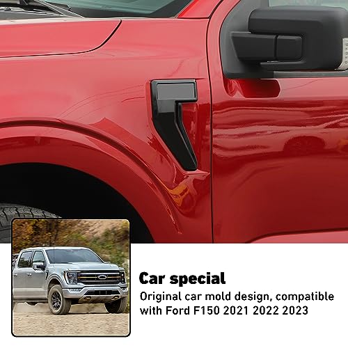 Linskip Fender Side Emblem Trim Compatible with Ford F150 F250 F350 2021 2022 2023, for F150 Fender Badges Cover, for F-150 Enterior Accessories(black) - Image 4