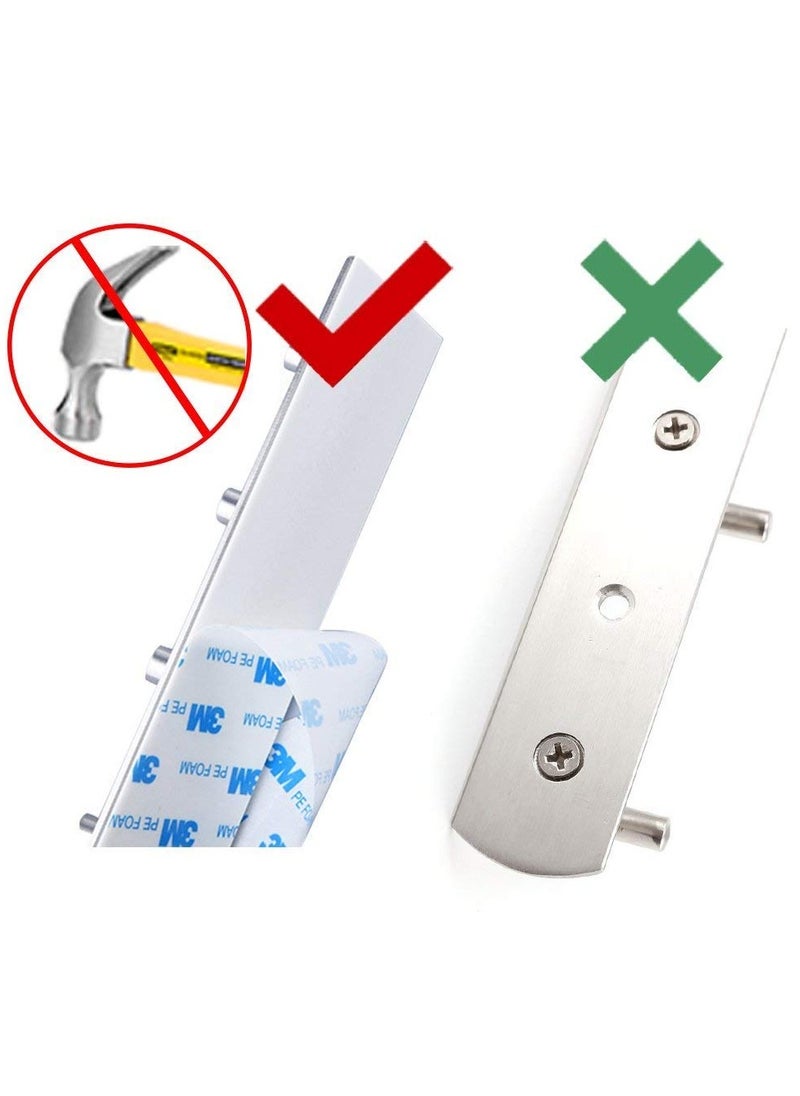 BreeJooy - Adhesive Hooks, Wall Hanger Towel Hooks Heavy Duty Hooks for Hanging Ideal for Bathroom Shower Kitchen Home Door Closet Cabinet Stainless Steel - Image 1