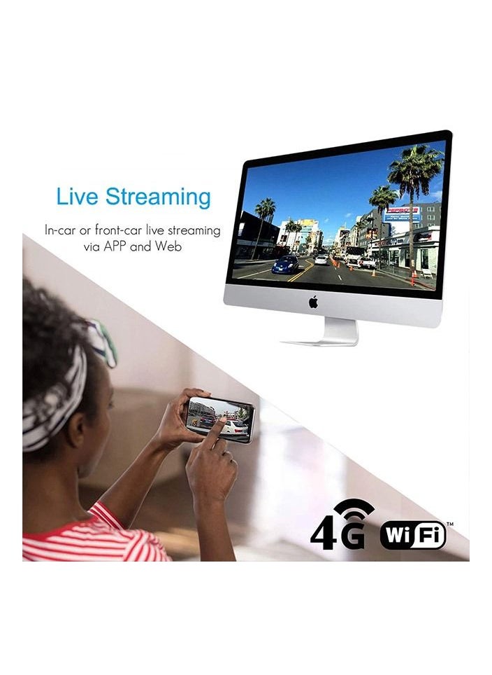جيمي - داش كام JC400P 4G بدقة FHD 1080P تدعم البث المباشر , تحتوي على كاميراتين أمامي وداخلي ,تتبع عن بعد , مدخل شريحة 4G - Image 1