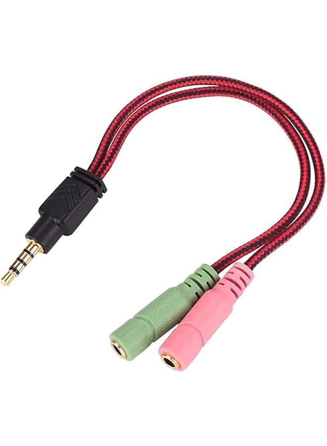 KOTION EACH Headphone Splitter Adapter 3.5Mm 4 Pole Splitter Audio Mic Jack Y Cable 3.5Mm Stereo Male To 2X 3.5Mm Female Compatible For Gaming Headset Ps4 Xbox One Phone Laptop Ctia 8Inch 20Cm Blue