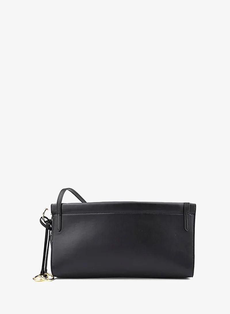 Cuple Black Cuple Logo Detail Zip Clutch with Wrist Strap for Women | Best Price UAE