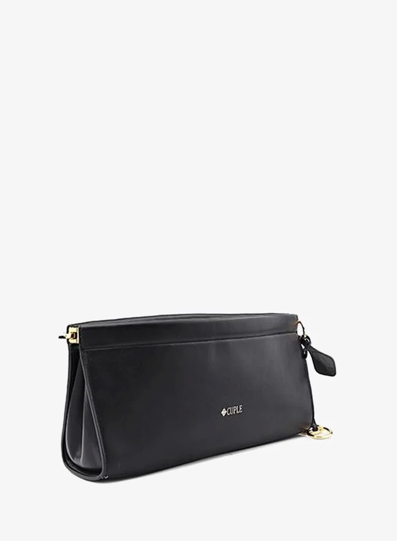 Cuple Black Cuple Logo Detail Zip Clutch with Wrist Strap for Women | Best Price UAE