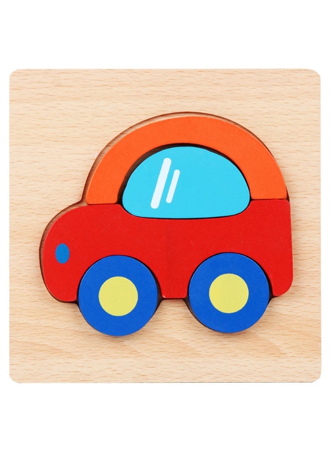 Fun Wooden 3D Puzzle Toy for Toddlers - Animal, Car, and More Shapes Educational Building Blocks