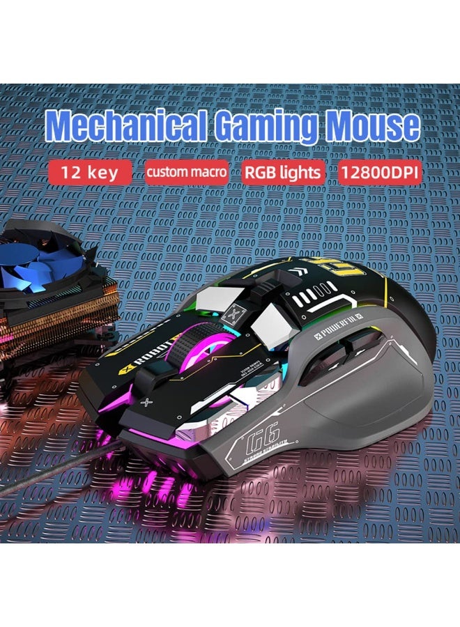 Attack Shark Ergonomic Gaming Mouse - Customizable, Comfortable, and Precision-Driven, Wired RGB Gamer Mouse with 10 Programmable Buttons for Ultimate Gaming Experience (Black) - Image 3