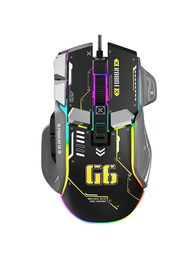 Attack Shark Ergonomic Gaming Mouse - Customizable, Comfortable, and Precision-Driven, Wired RGB Gamer Mouse with 10 Programmable Buttons for Ultimate Gaming Experience (Black) - Image 1