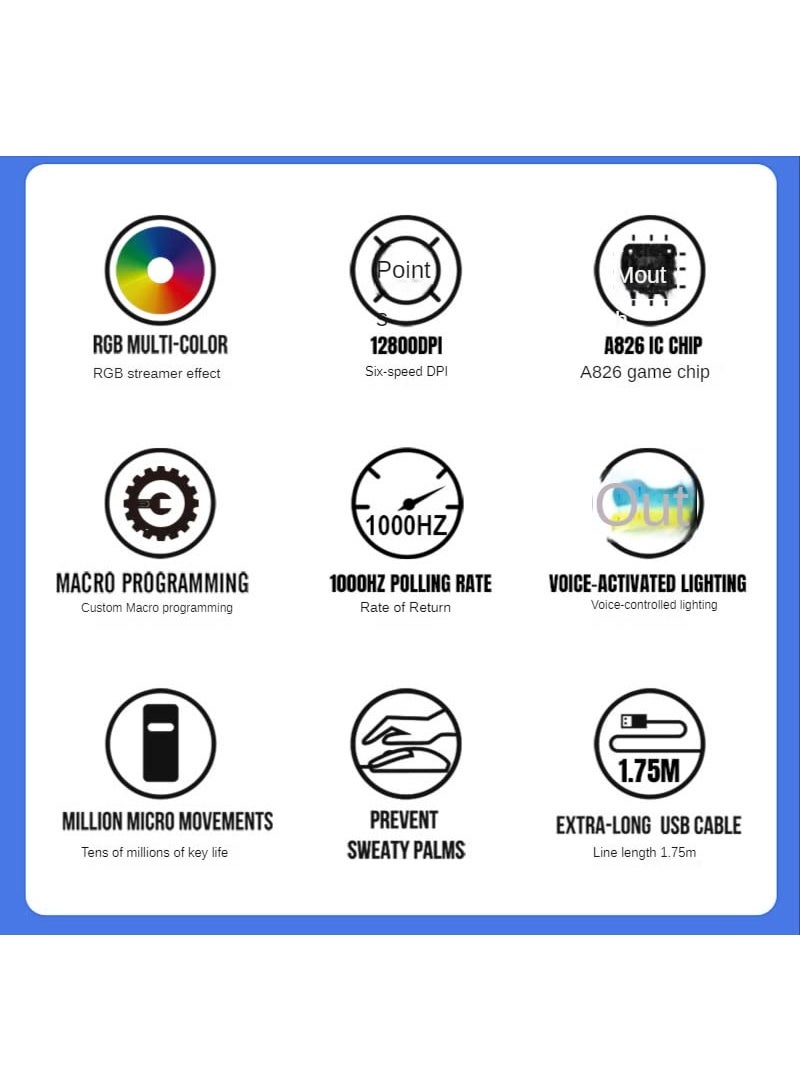 Attack Shark Ergonomic Gaming Mouse - Customizable, Comfortable, and Precision-Driven, Wired RGB Gamer Mouse with 10 Programmable Buttons for Ultimate Gaming Experience (Black) - Image 5