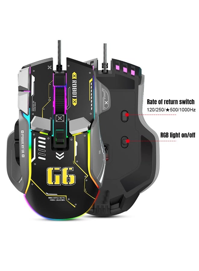 Attack Shark Ergonomic Gaming Mouse - Customizable, Comfortable, and Precision-Driven, Wired RGB Gamer Mouse with 10 Programmable Buttons for Ultimate Gaming Experience (Black) - Image 2