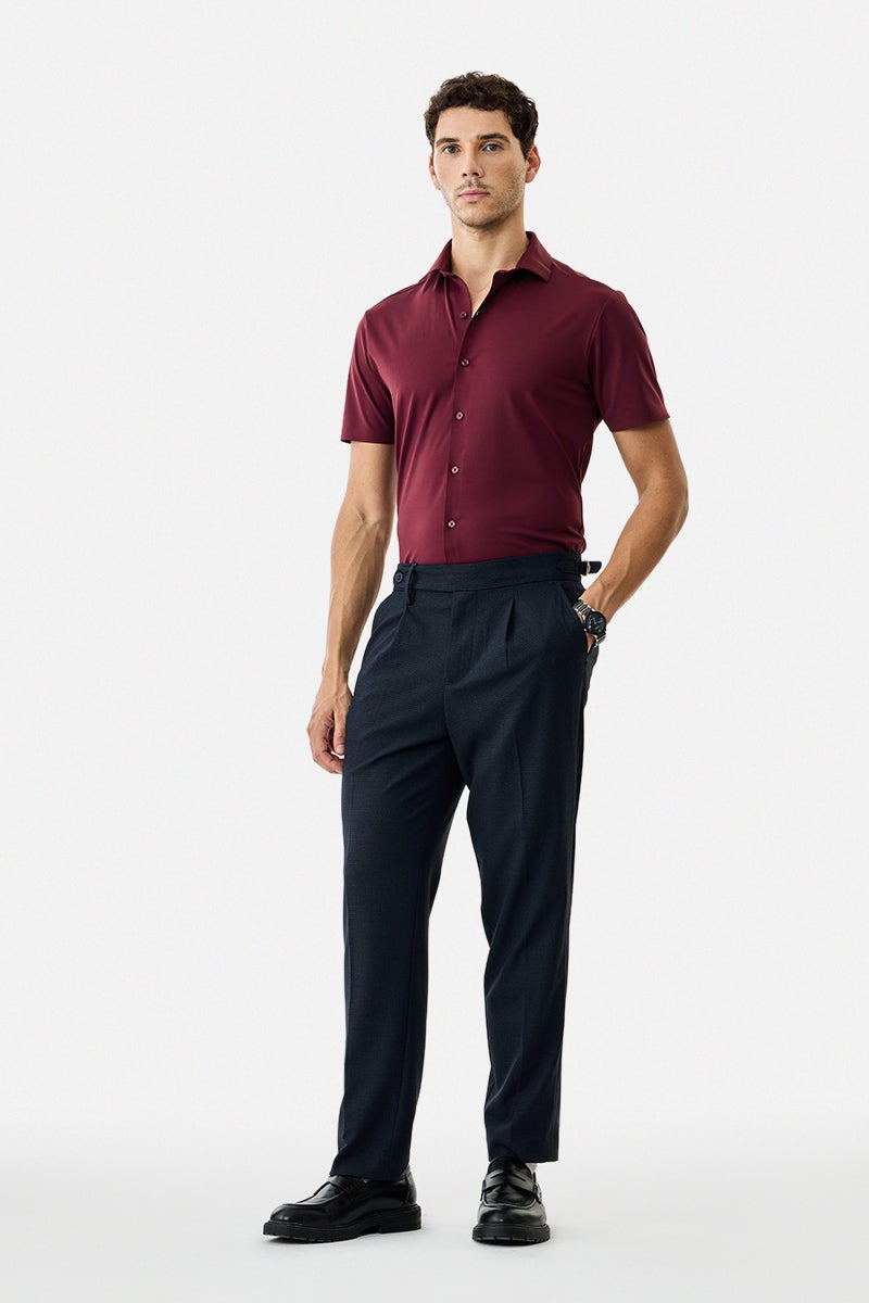 SNITCH Relaxed Fit Stretch Pleated Trousers - Image 2