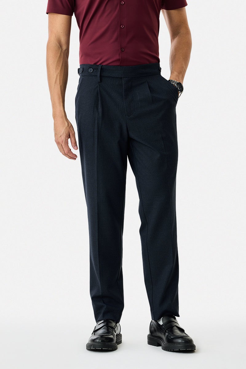 SNITCH Relaxed Fit Stretch Pleated Trousers - Image 1