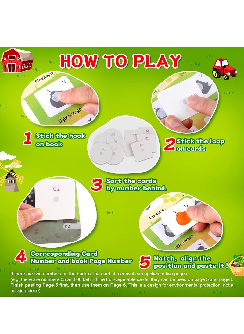 Montessori Toys Educational Busy Book, Early Learning Interactive Toys for Kids, Sensory Toy Preschool Activity Binder Busy Book for Develop Learning Skills (Farm Theme)  - Image 4