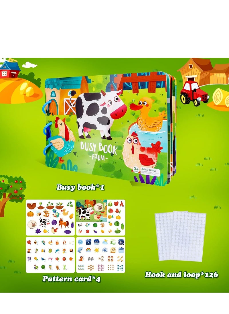 Montessori Toys Educational Busy Book, Early Learning Interactive Toys for Kids, Sensory Toy Preschool Activity Binder Busy Book for Develop Learning Skills (Farm Theme)  - Image 5