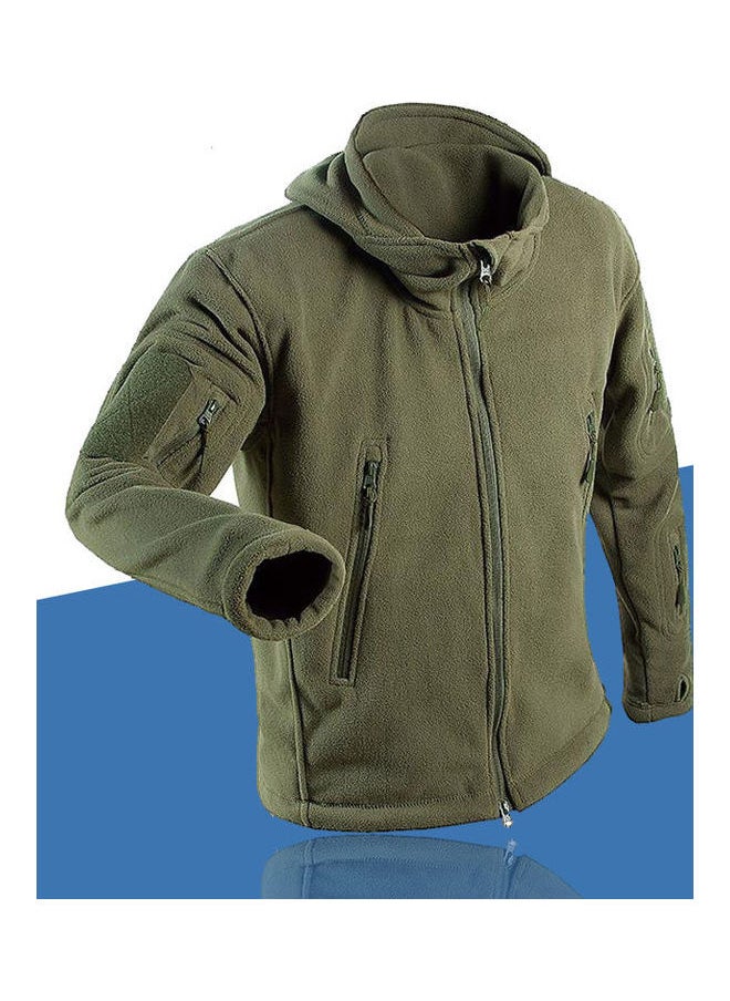 NIBEMINENT - Fleece Warm Cold-Proof Coat Green - Image 1