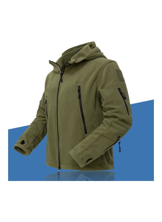 NIBEMINENT - Fleece Warm Cold-Proof Coat Green - Image 1