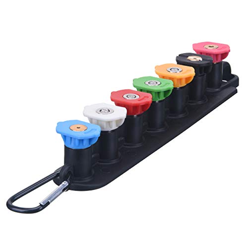 M MINGLE Pressure Washer Tips Set with Nozzle Holder, 7 Nozzle Tips, 1/4 Inch Quick Connect, 4000 PSI - Image 1