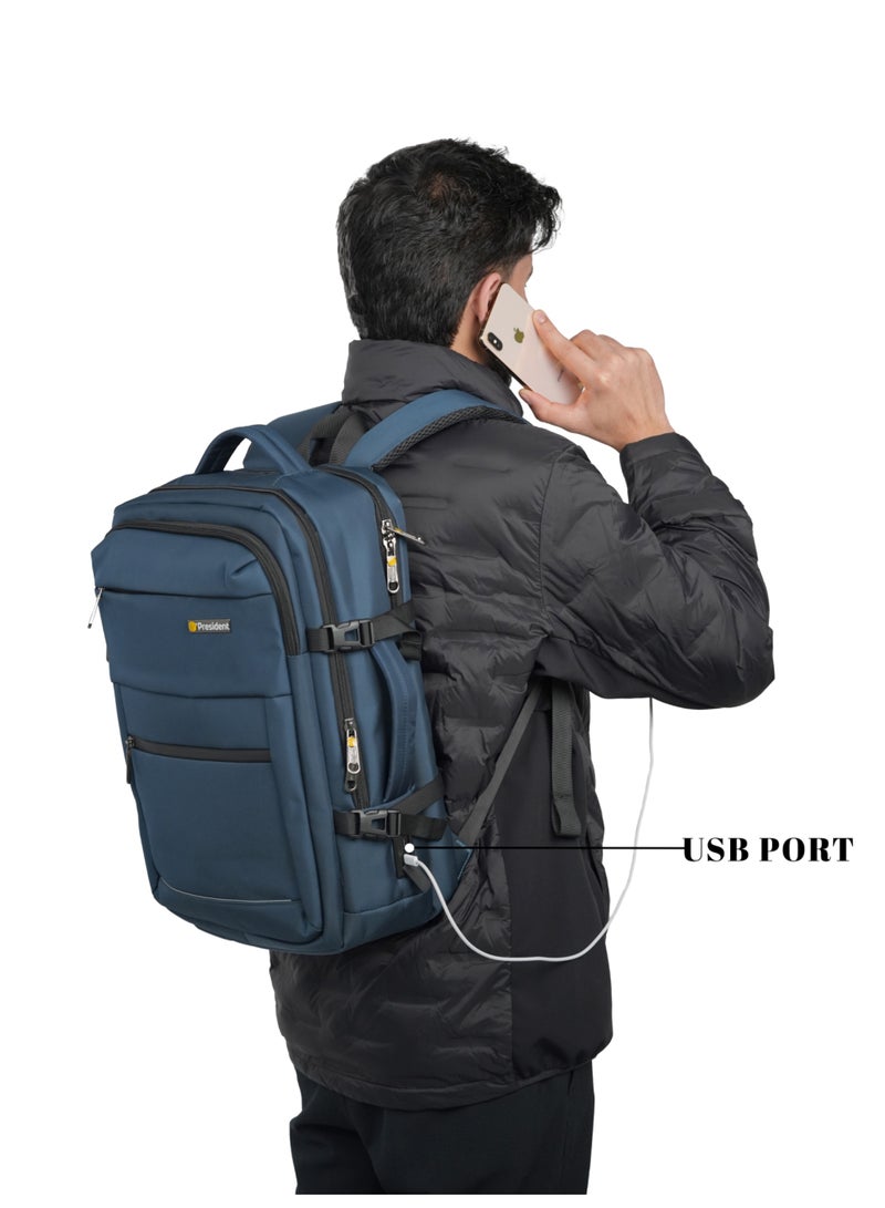 President Executive Backpack: 18 inch Multi-Compartment Storage with laptop compartment for the Modern Professional. ( Model-24939) Navy Blue - Image 5