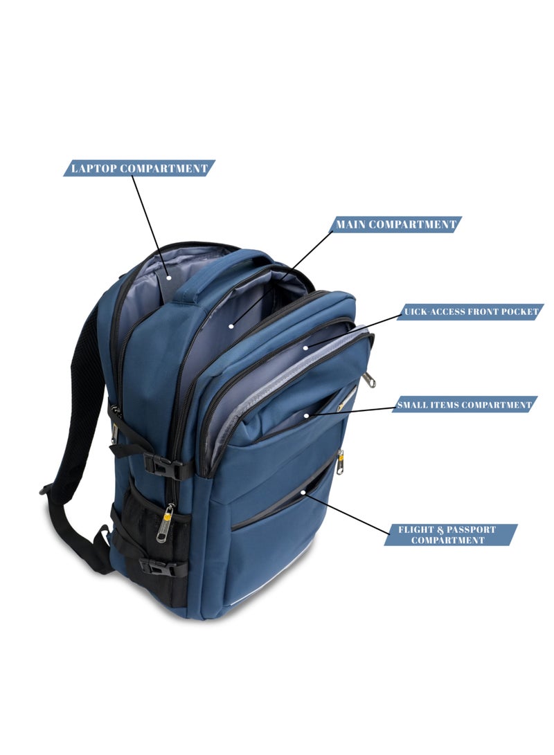 President Executive Backpack: 18 inch Multi-Compartment Storage with laptop compartment for the Modern Professional. ( Model-24939) Navy Blue - Image 3