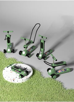Generic 4 In 1 Convertible Kick Scooter For Kids XCJump Foldable And Lightweight Kids Scooter Transition To Balance Bike Adjustable Kick Scooter Strollers and Walkers Green  - Image 1