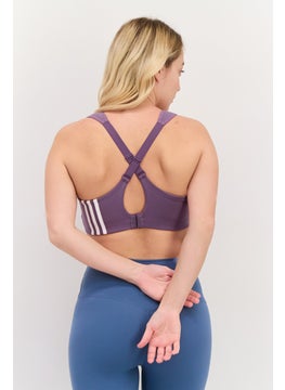 Adidas Women Brand Logo Padded Sports Bra, Purple  - Image 3