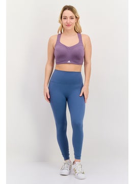 Adidas Women Brand Logo Padded Sports Bra, Purple  - Image 2